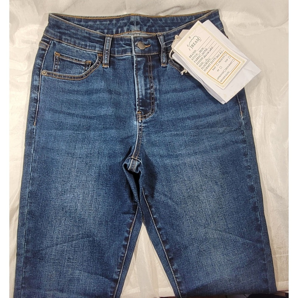 Express Women's Mid Rise Dark Wash Flex Fit Bi-Stretch Skinny Jeans - M - SAMPLE